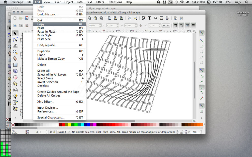 Essa imagem mostra a interface do Inkscape